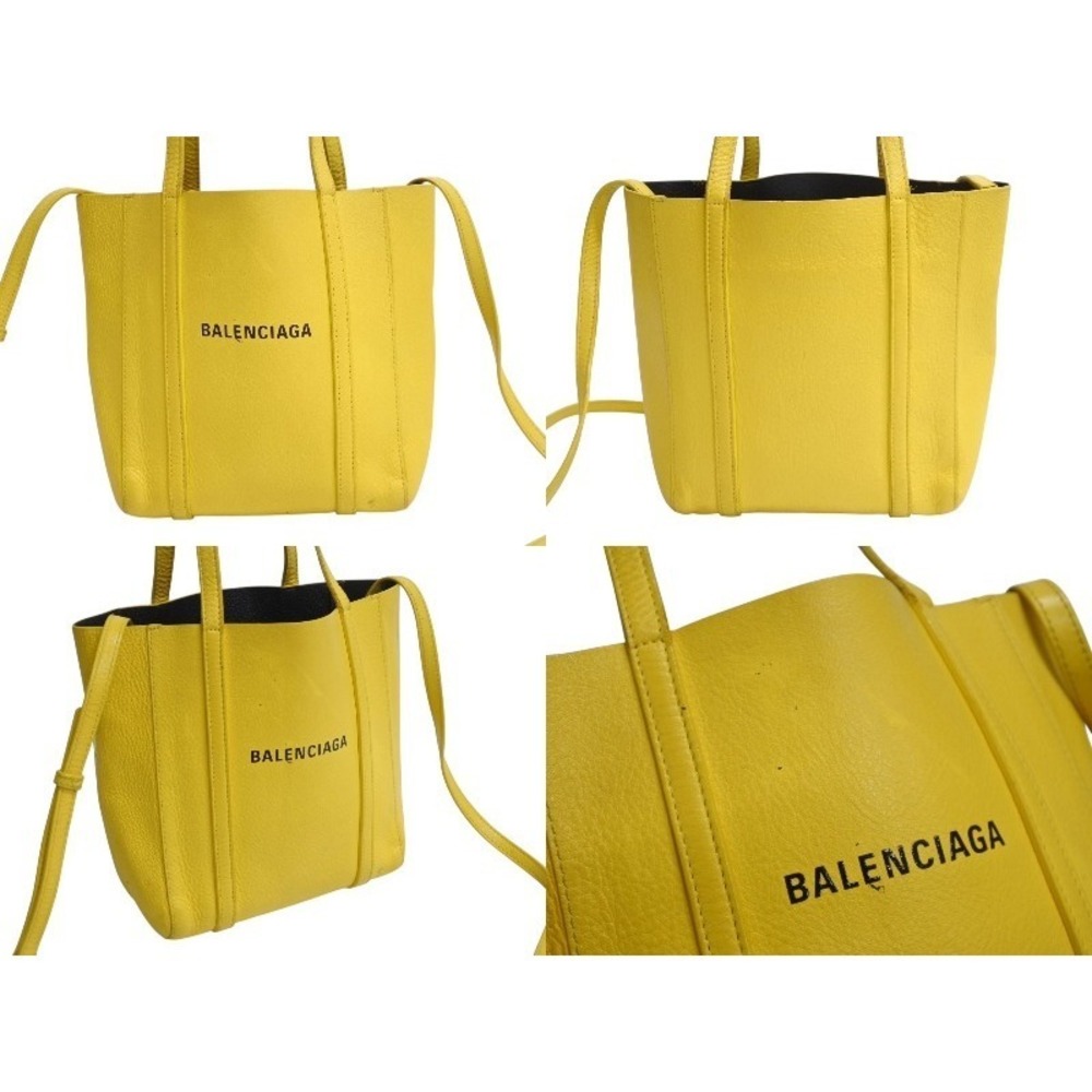 Balenciaga Yellow XXS Leather Bag Black Tote Everyday Handbag